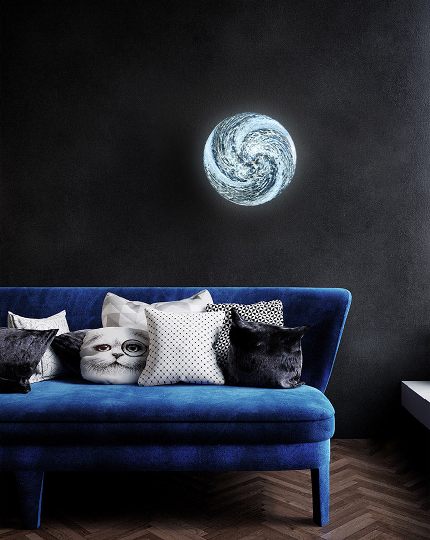 Contemporary Glass Wall Lighting 1-Light Circle Sconce Light for Bedroom