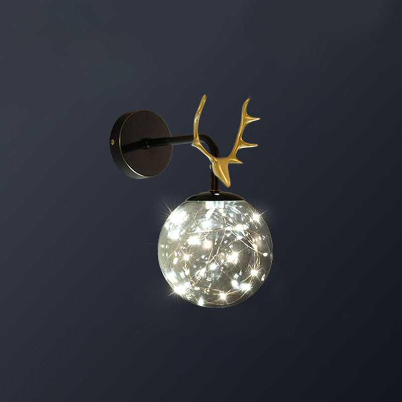 Lampade a parete in vetro trasparente globo a 1 luce moderna a montaggio a parete per soggiorno