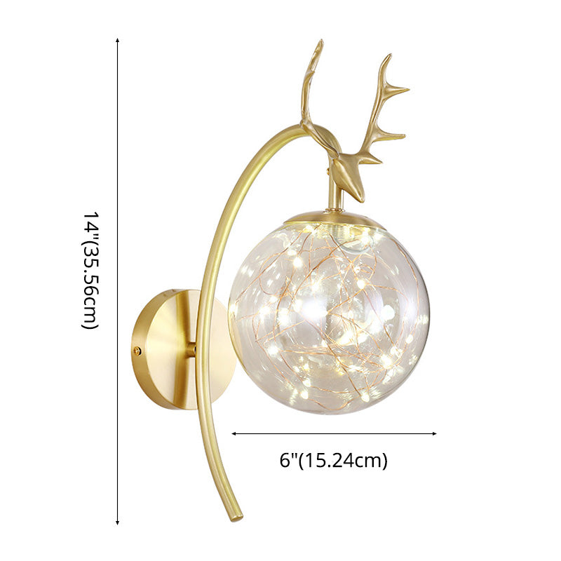 Lampade a parete in vetro trasparente globo a 1 luce moderna a montaggio a parete per soggiorno