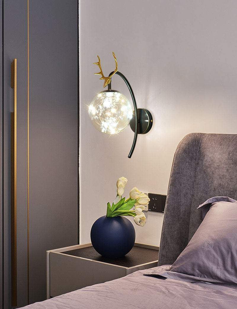 Lampade a parete in vetro trasparente globo a 1 luce moderna a montaggio a parete per soggiorno