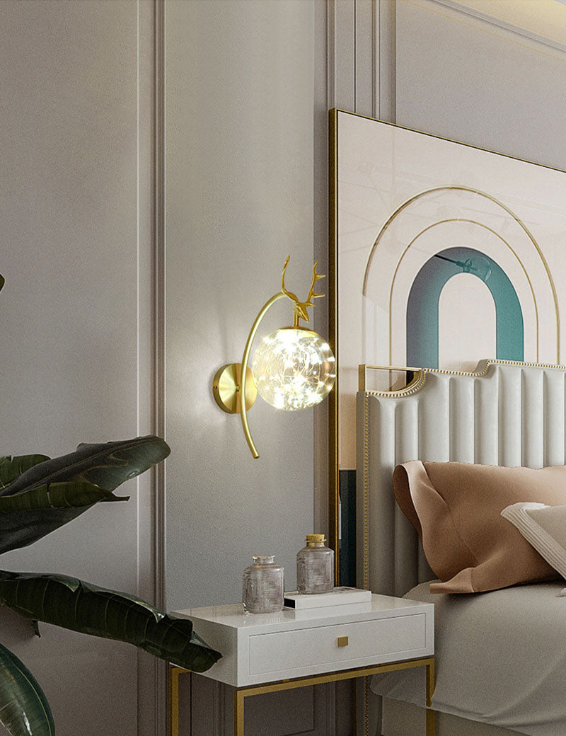 Lampade a parete in vetro trasparente globo a 1 luce moderna a montaggio a parete per soggiorno