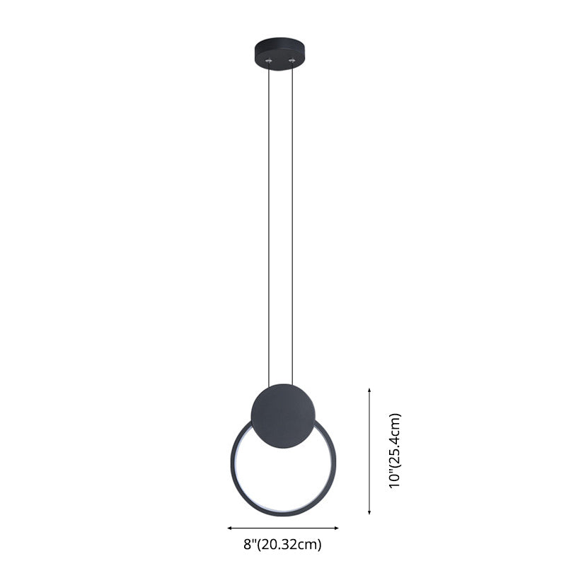 Acrylic Geometric LED Pendant Light in Modern Simplicity Wrought Iron Hanging Lamp for Living Room