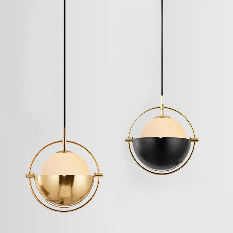 Globe single hanglamp in moderne creatieve stijl smeedijzeren hangende lamp met glazen schaduw