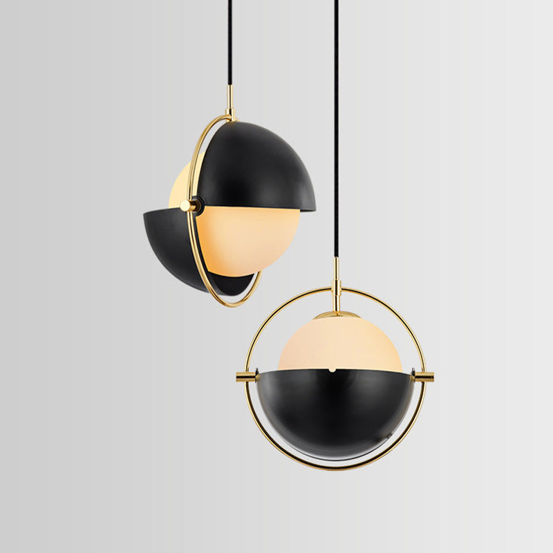 Globe single hanglamp in moderne creatieve stijl smeedijzeren hangende lamp met glazen schaduw