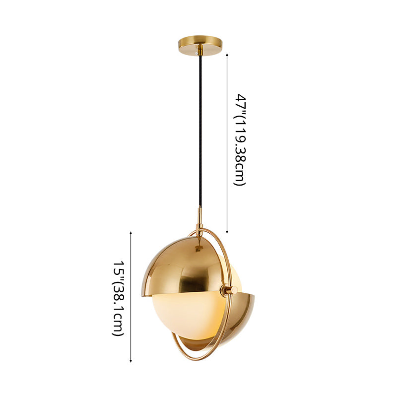 Globe single hanglamp in moderne creatieve stijl smeedijzeren hangende lamp met glazen schaduw