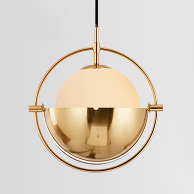 Globe single hanglamp in moderne creatieve stijl smeedijzeren hangende lamp met glazen schaduw