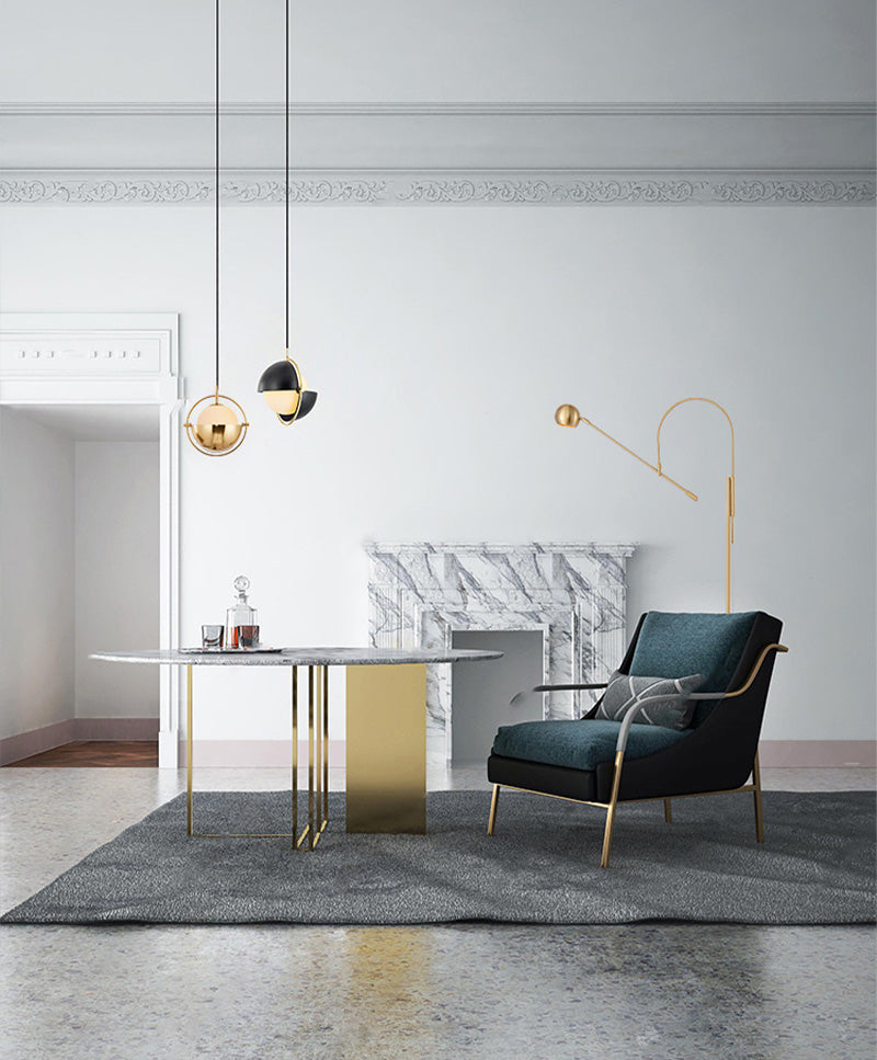 Globe single hanglamp in moderne creatieve stijl smeedijzeren hangende lamp met glazen schaduw