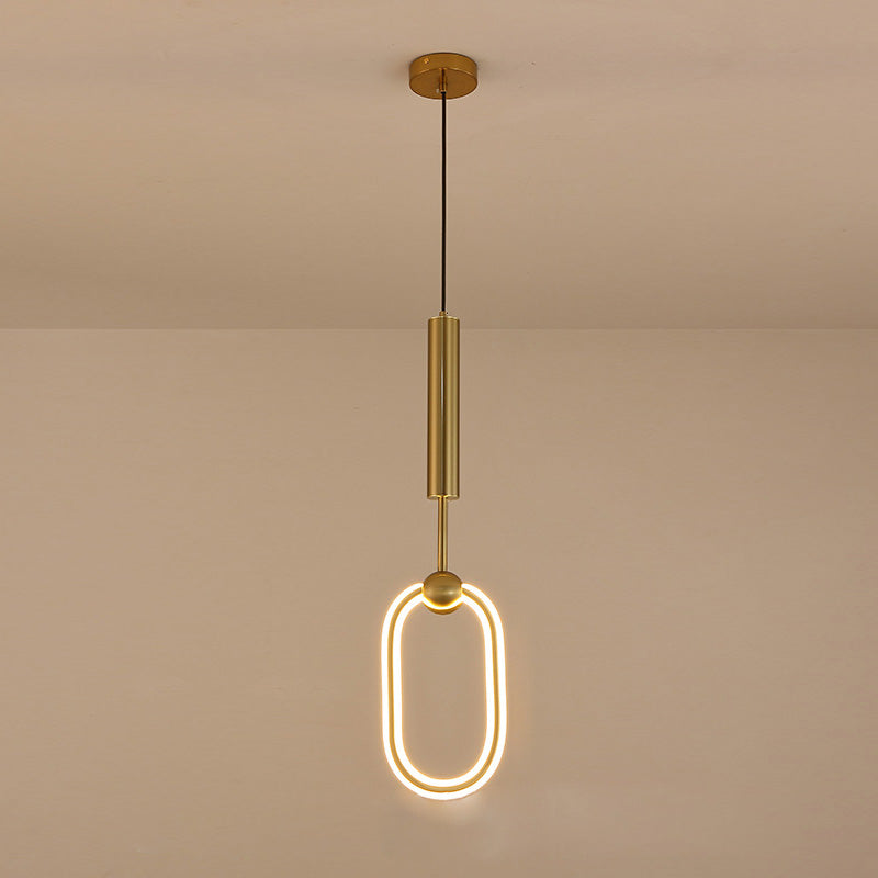 Gouden cirkelvormige led hanglamp in moderne eenvoud smeedijzeren hangende lamp met siliconen schaduw