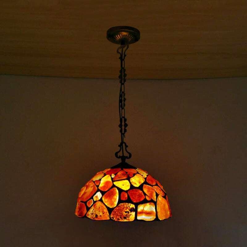 1 dôme léger luminaire suspendu méditerranéen noir suspension en pierre colorée