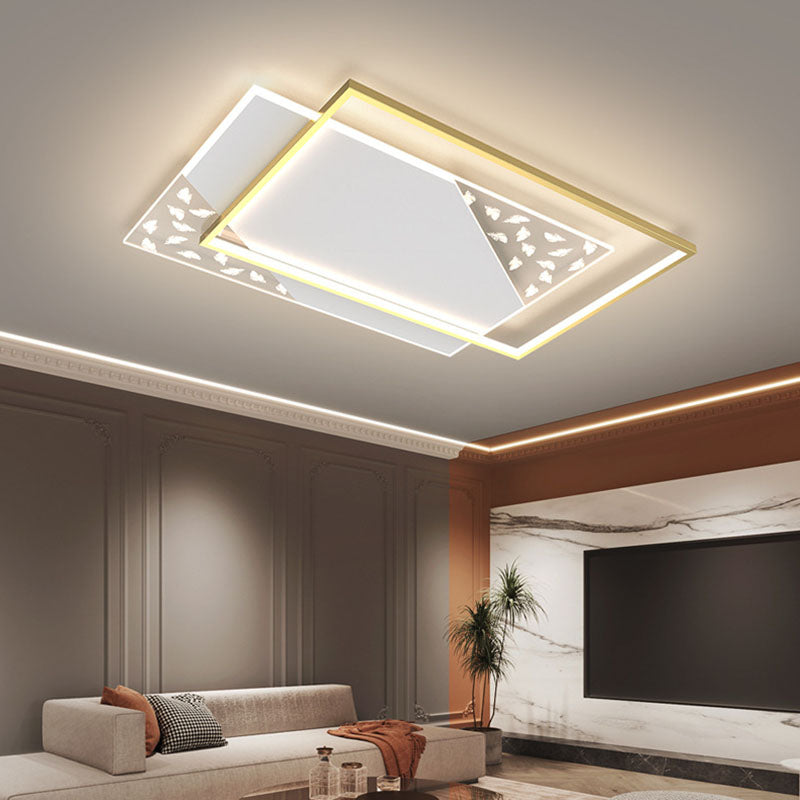 Plafonnier encastré géométrique en acrylique, plafonnier encastré de simplicité moderne