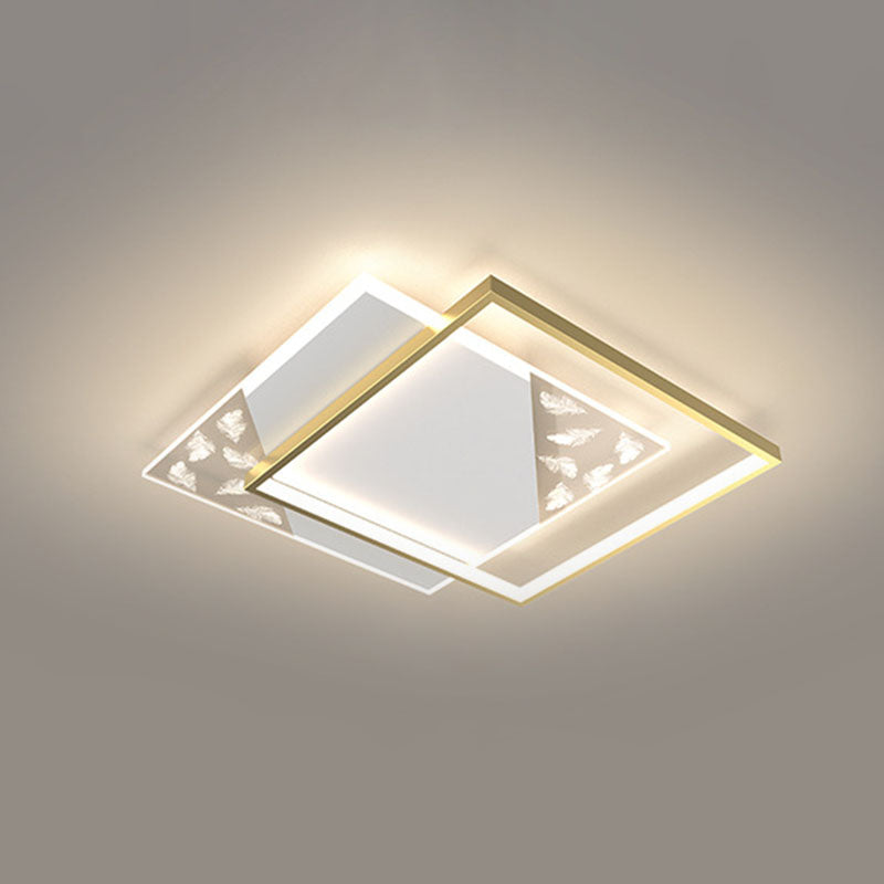 Plafonnier encastré géométrique en acrylique, plafonnier encastré de simplicité moderne