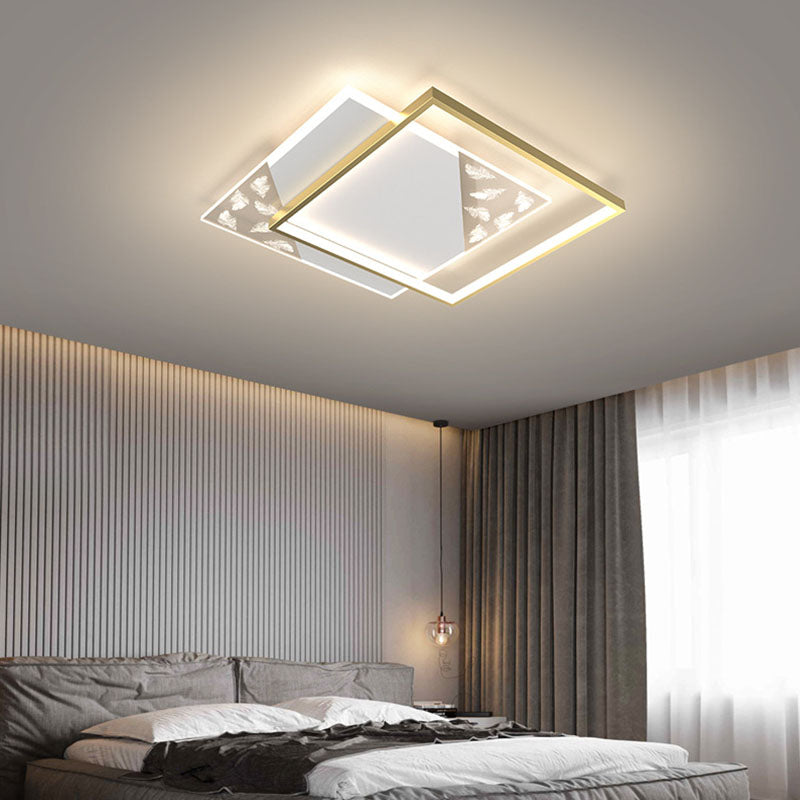 Plafonnier encastré géométrique en acrylique, plafonnier encastré de simplicité moderne