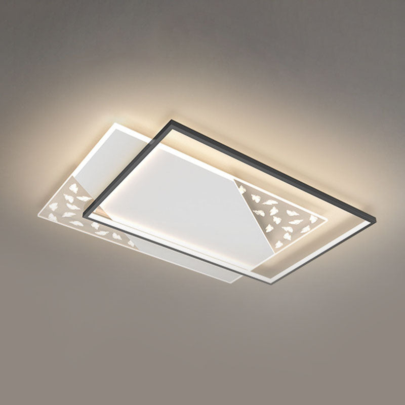 Plafonnier encastré géométrique en acrylique, plafonnier encastré de simplicité moderne