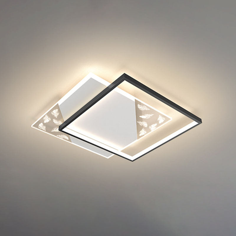 Plafonnier encastré géométrique en acrylique, plafonnier encastré de simplicité moderne