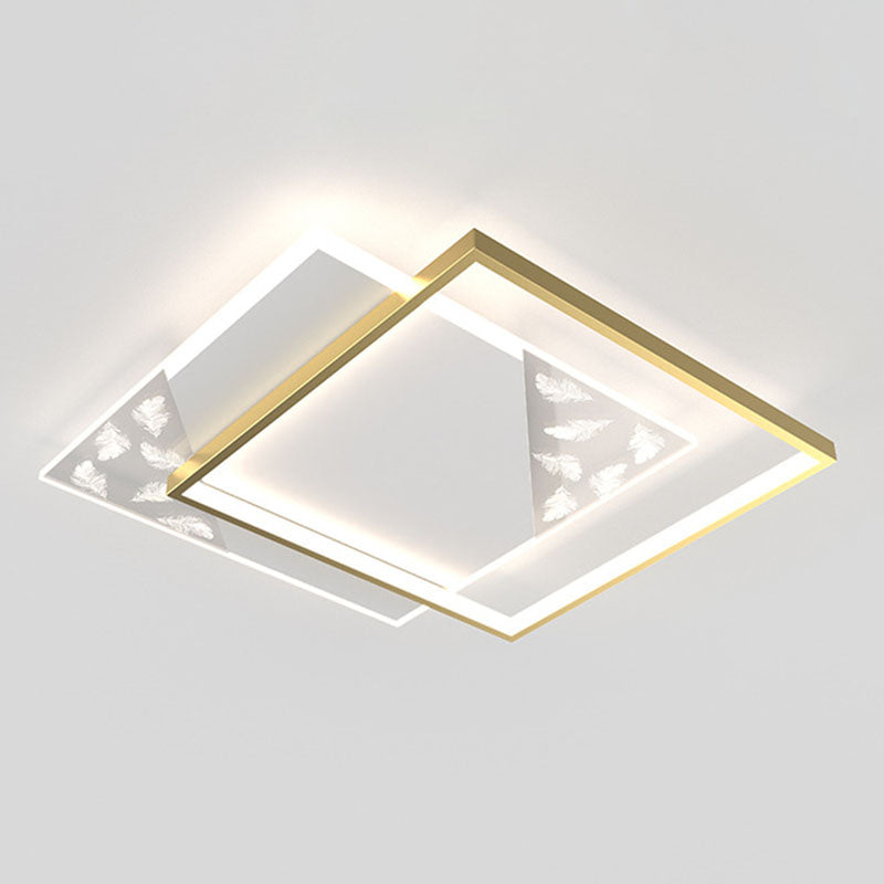 Plafonnier encastré géométrique en acrylique, plafonnier encastré de simplicité moderne