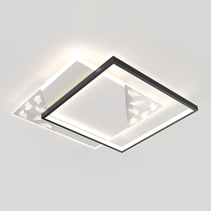 Plafonnier encastré géométrique en acrylique, plafonnier encastré de simplicité moderne