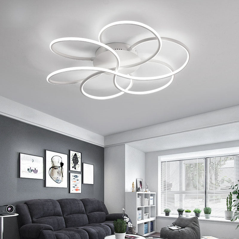 Nordic LED Ceiling Flush Mount Light Flower-Shaped Ceiling Lighting with Metal Shade