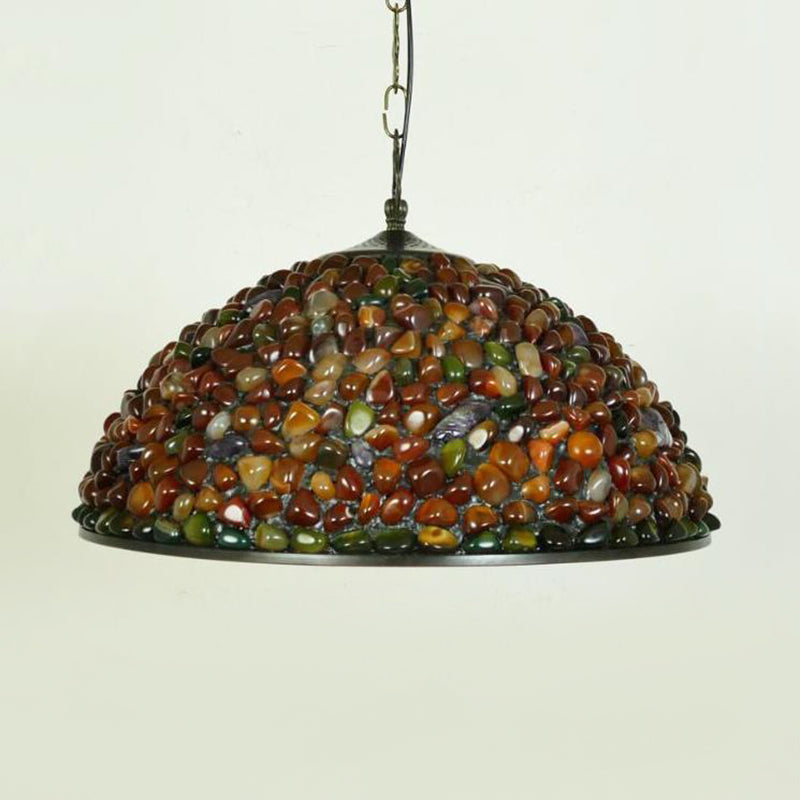 1 dôme léger luminaire suspendu méditerranéen noir suspension en pierre colorée