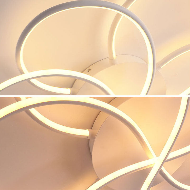Nordic LED Ceiling Flush Mount Light Flower-Shaped Ceiling Lighting with Metal Shade