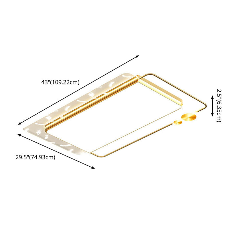 Rectangular Iron LED Flush Mount Modern Style 1 Light Ceiling Light Fixture for Living Room