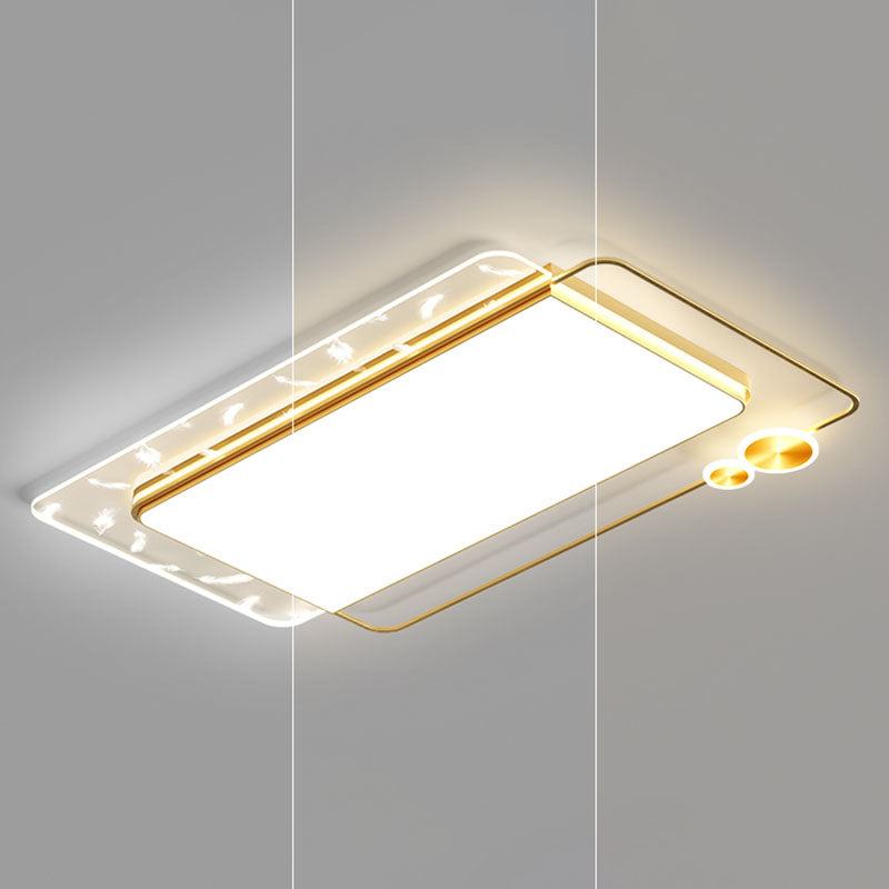 Plafonnier LED rectangulaire en fer, Style moderne, 1 lumière, pour salon