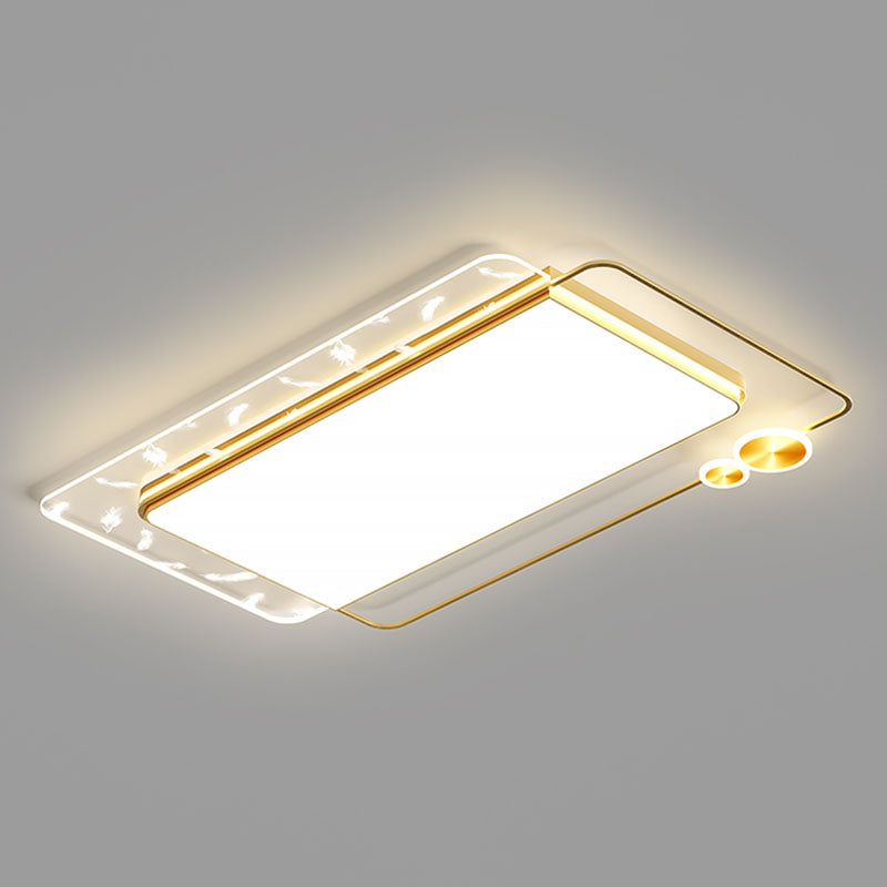 Plafonnier LED rectangulaire en fer, Style moderne, 1 lumière, pour salon