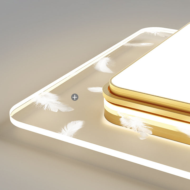 Plafonnier LED rectangulaire en fer, Style moderne, 1 lumière, pour salon