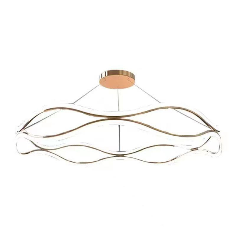 Funzionamento lampada del lampadario ad onde metalliche in stile minimalista LED Apparecchio di illuminazione a ciondolo