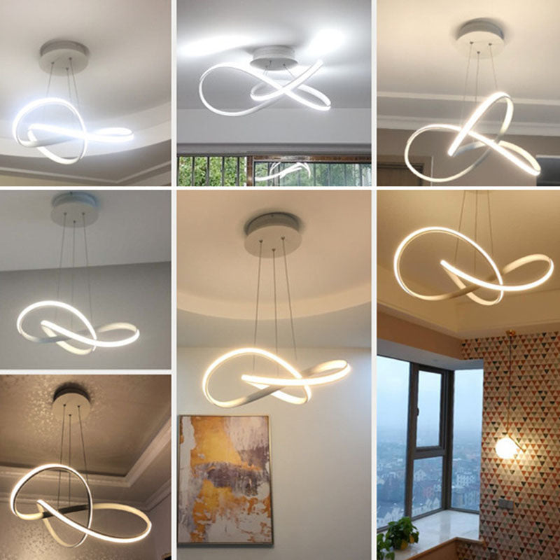 Twiting soggiorno a sospensione a sospensione in metallo kit di luce a led a led in stile nordico