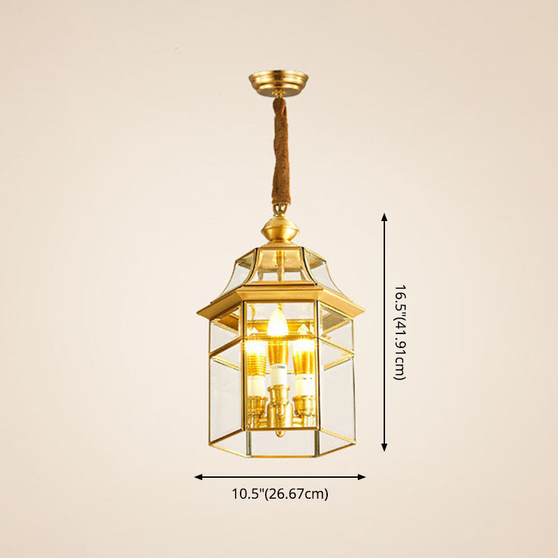 Geometric Chandelier Light Fixture Traditional Glass Pendant Lighting for Restaurant