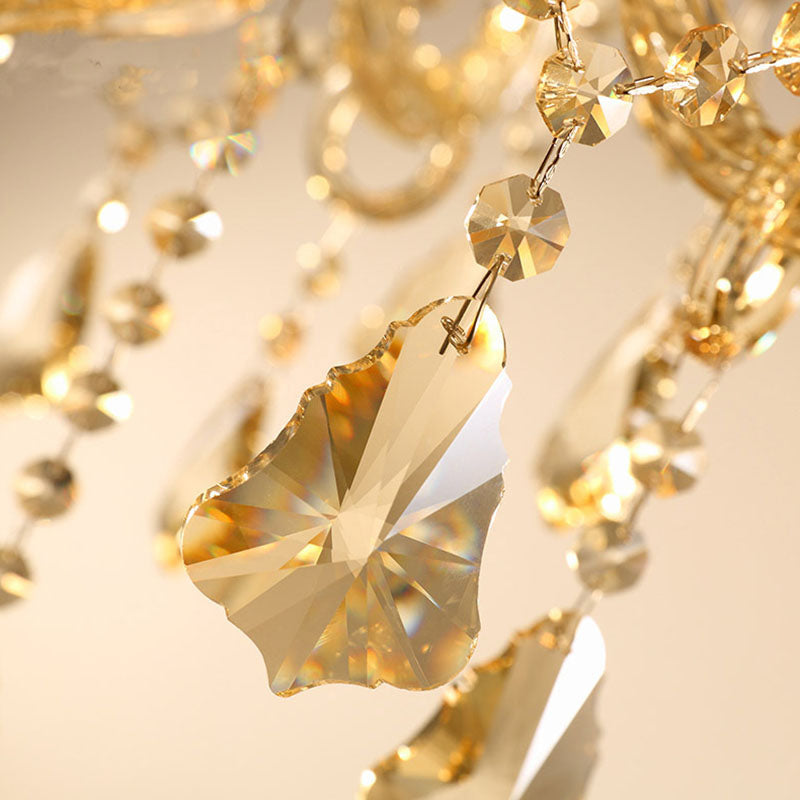Gold Sputnik Pendant Light in Traditional Luxury Style Crystal Chandelier for Living Room