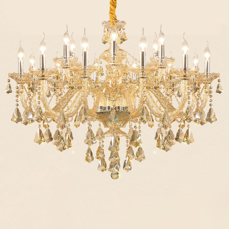 Gold Sputnik Pendant Light in Traditional Luxury Style Crystal Chandelier for Living Room