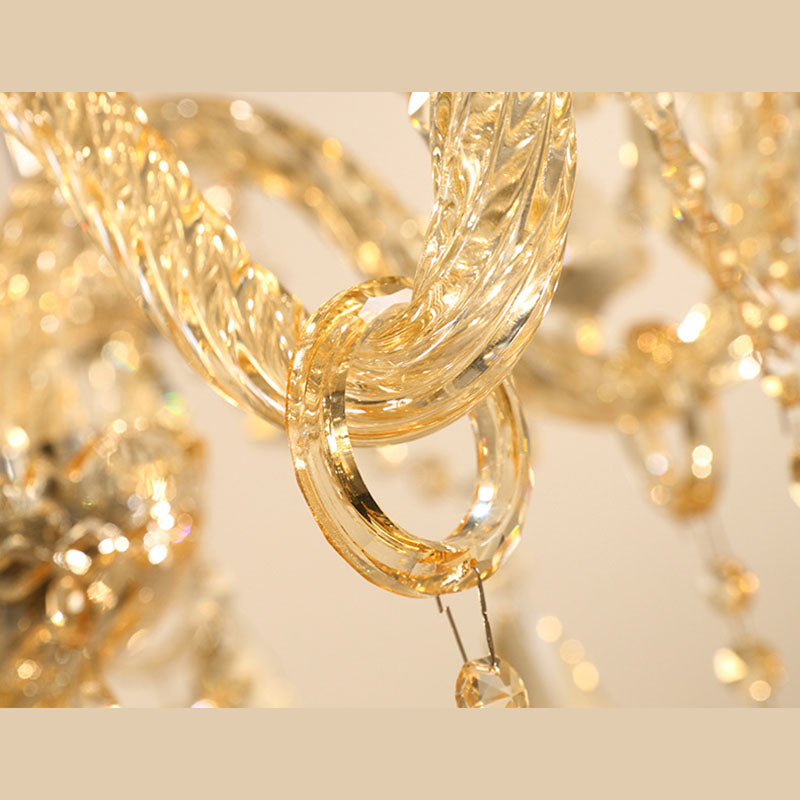 Gold Sputnik Pendant Light in Traditional Luxury Style Crystal Chandelier for Living Room