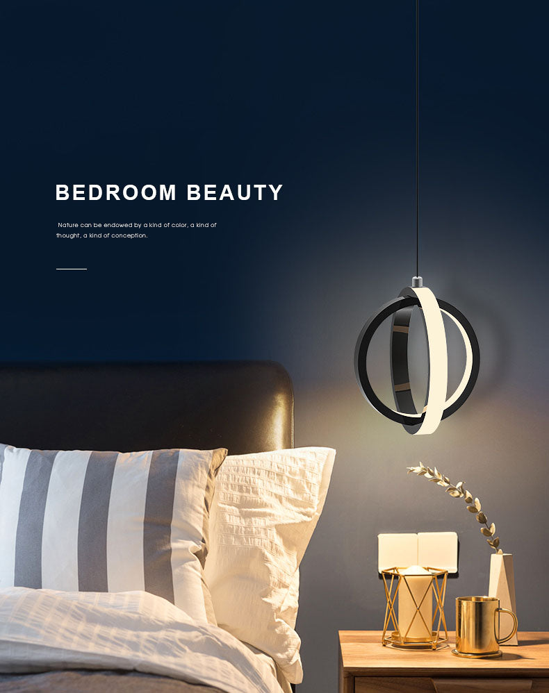 Noordse stijl cirkels gesuspendeerd verlichtingsarmatuur metalen LED Slaapkamer opknoping plafondlicht