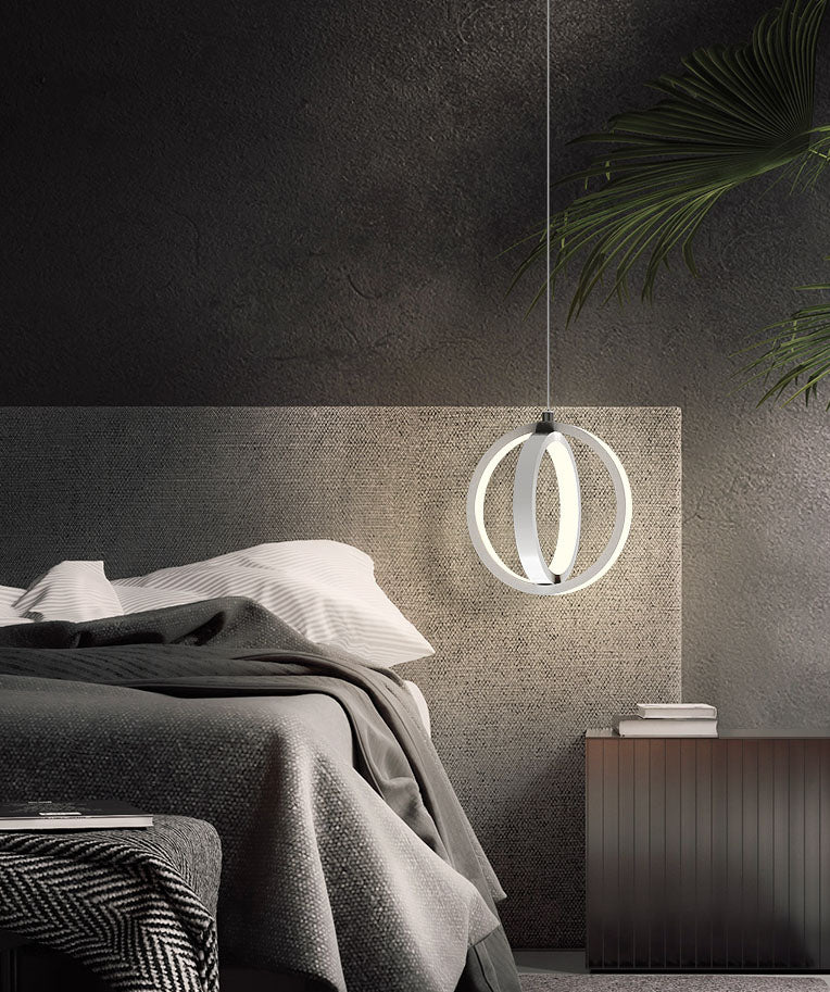 Noordse stijl cirkels gesuspendeerd verlichtingsarmatuur metalen LED Slaapkamer opknoping plafondlicht