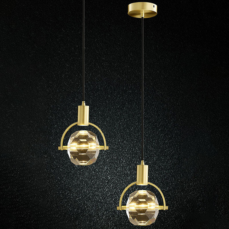 Suspension à balle à balle pendentif moderne des lumières suspendues en cristal simple pour le chevet