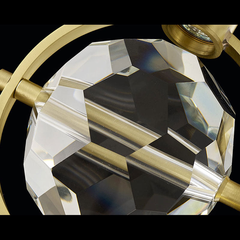 Suspension à balle à balle pendentif moderne des lumières suspendues en cristal simple pour le chevet