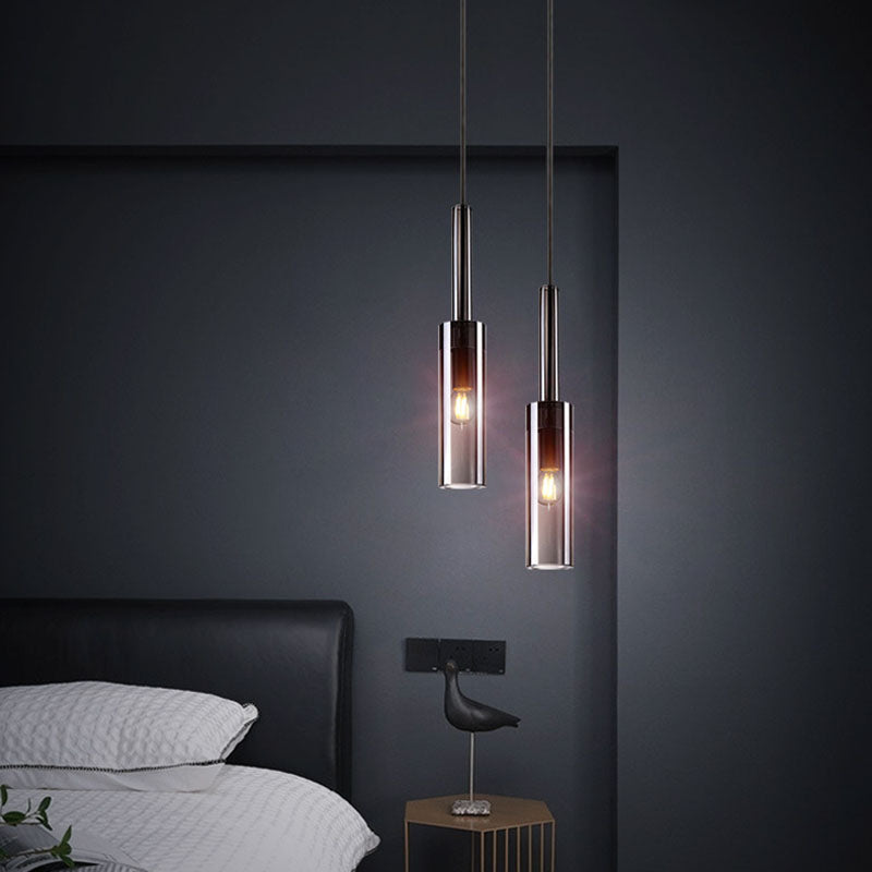 1 Light Cylinder Pendant Lighting Modern Crystal Pendant Ceiling Lights for Restaurant