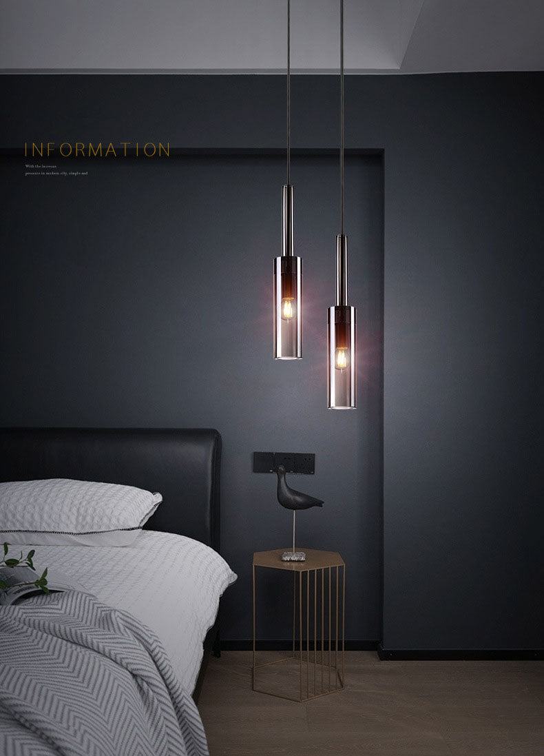 1 Light Cylinder Pendant Lighting Modern Crystal Pendant Ceiling Lights for Restaurant