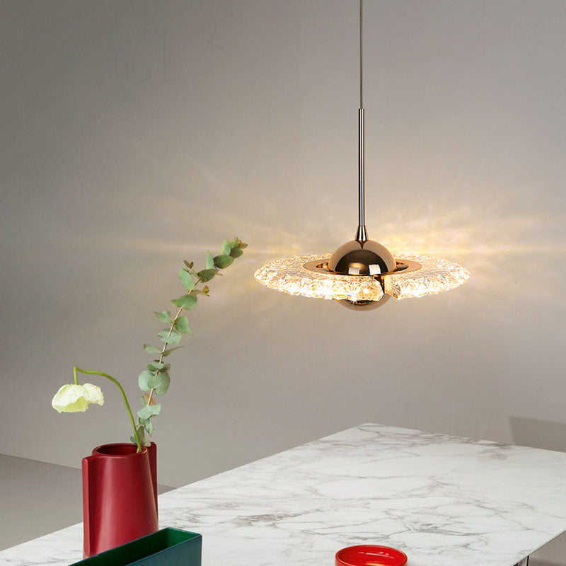 1 Light Plate Hanging Ceiling Light Modern Acrylic Ceiling Light with Hanging Cord for Bedside