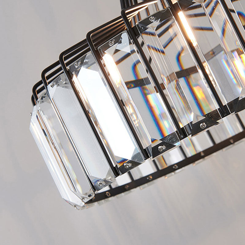 Lampe suspendue à pendentif de dôme créatif moderne lampe suspendue en fer forgé avec de l'ombre en cristal