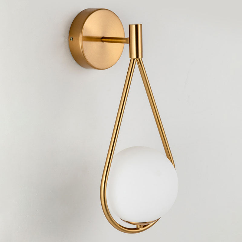 Globe Glass Wall Sconce in Modern Simplicity Wrought Iron Wall Lamp for Interior Spaces