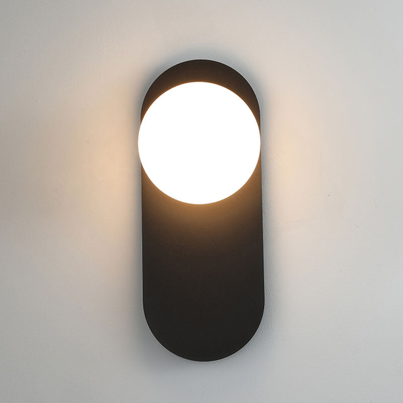 Glass Round Sconce Light Fixture Minimalist-Style Wall Mounted Light Fixture for Bedroom