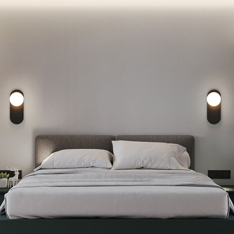 Glass Round Sconce Light Fixture Minimalist-Style Wall Mounted Light Fixture for Bedroom