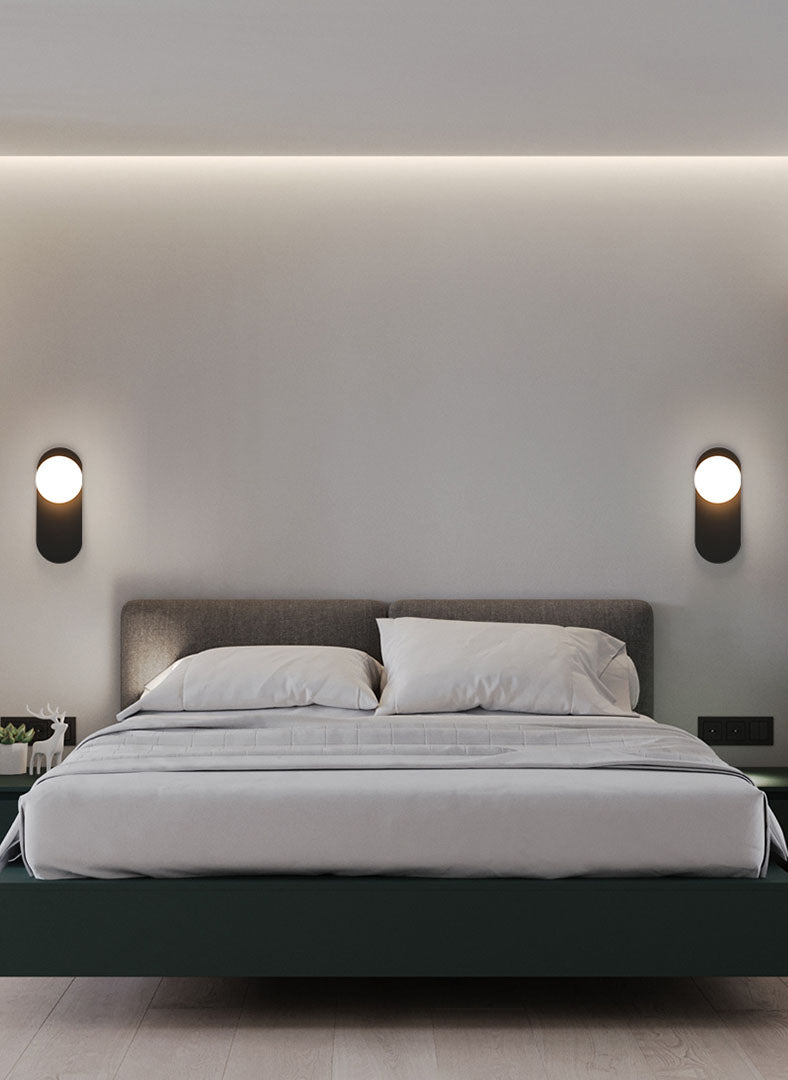 Glass Round Sconce Light Fixture Minimalist-Style Wall Mounted Light Fixture for Bedroom