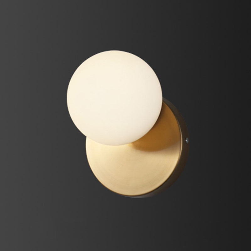 Minimalist Style Global Sconce Light Fixture Glass Bedroom Wall Lighting Fixture in Gold