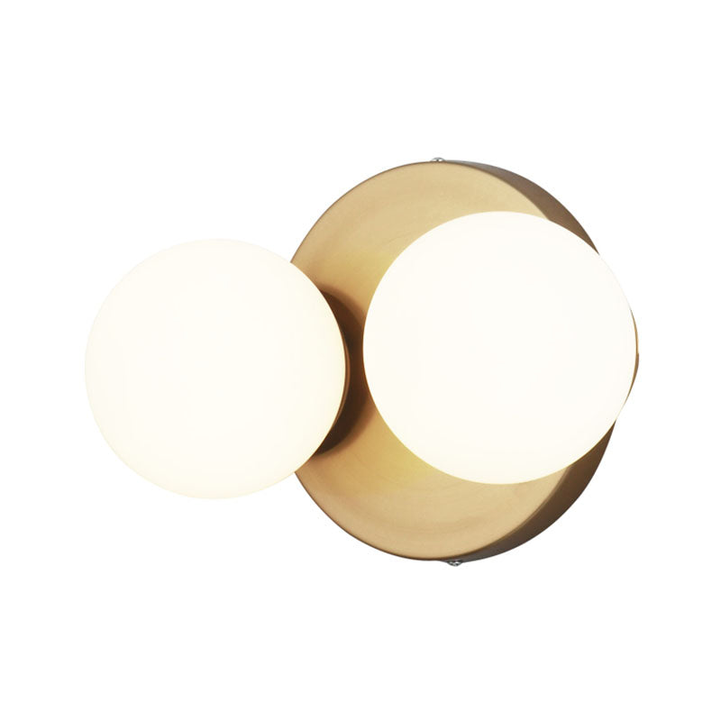 Minimalist Style Global Sconce Light Fixture Glass Bedroom Wall Lighting Fixture in Gold