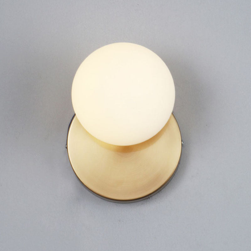 Minimalist Style Global Sconce Light Fixture Glass Bedroom Wall Lighting Fixture in Gold