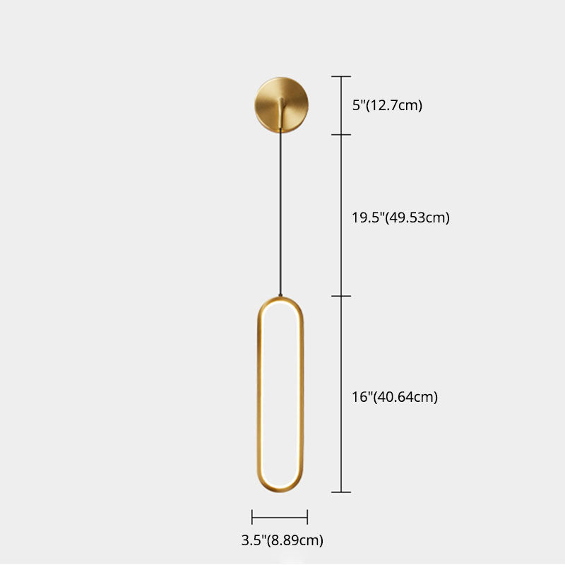 Oval Wall Mount Light Fixture Simplicity Style Metal LED Bedroom Wall Light Sconce