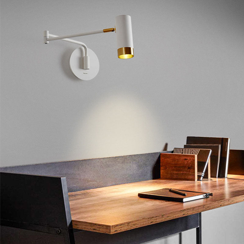 Aluminum Minimalism Wall Light Sconces Swing Arm Wall Mounted Light for Bedroom